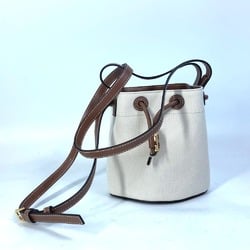 Burberry 8070576 2WAY Shoulder Bag Bucket Crossbody Tote Bag IvoryBased Brown