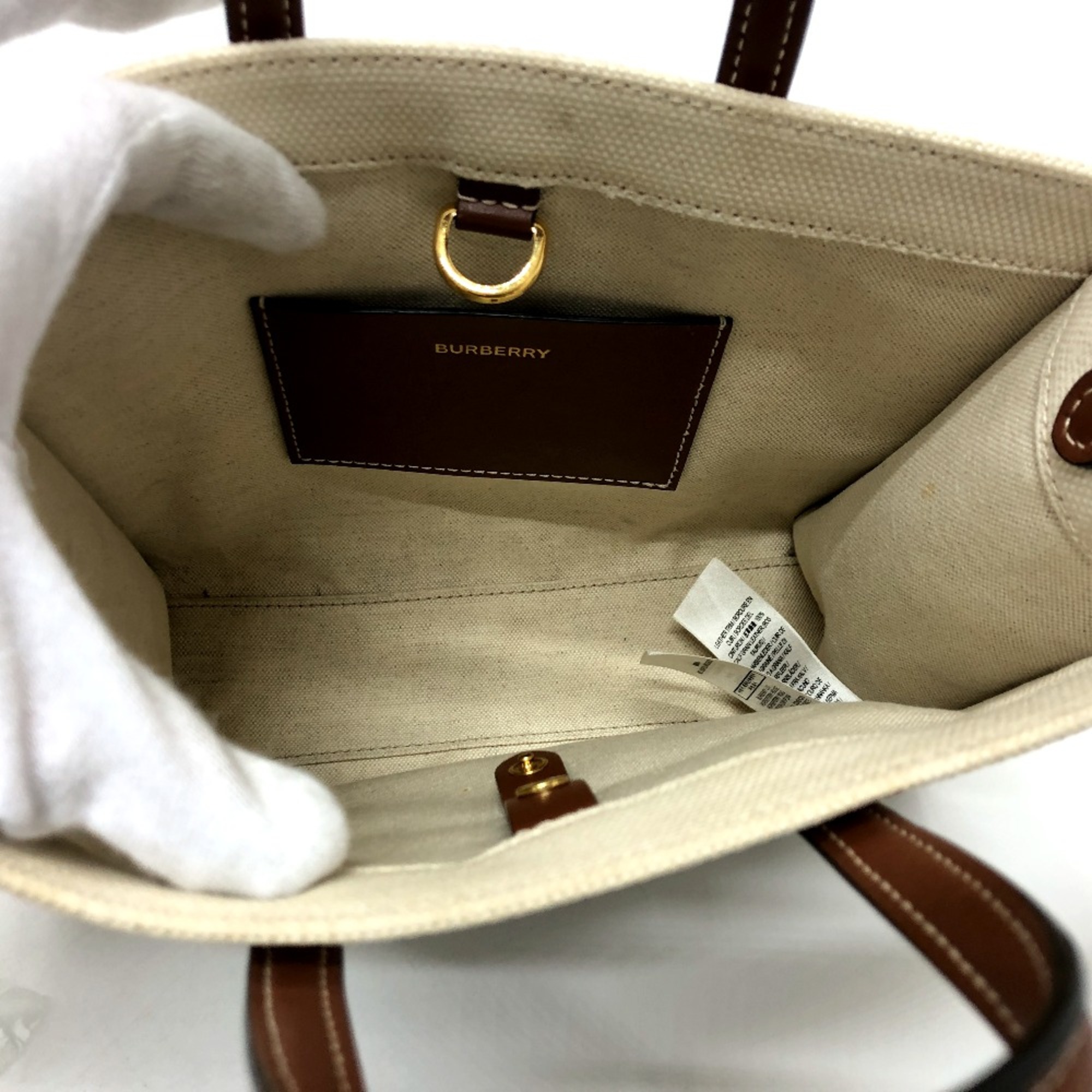 Burberry 80441431 logo 2WAY bag Hand Bag Beige Brown/GoldHardware