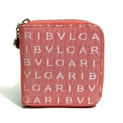 Bulgari Logo mania Zip Around Folded wallet pink White