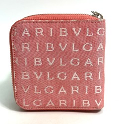 Bulgari Logo mania Zip Around Folded wallet pink White