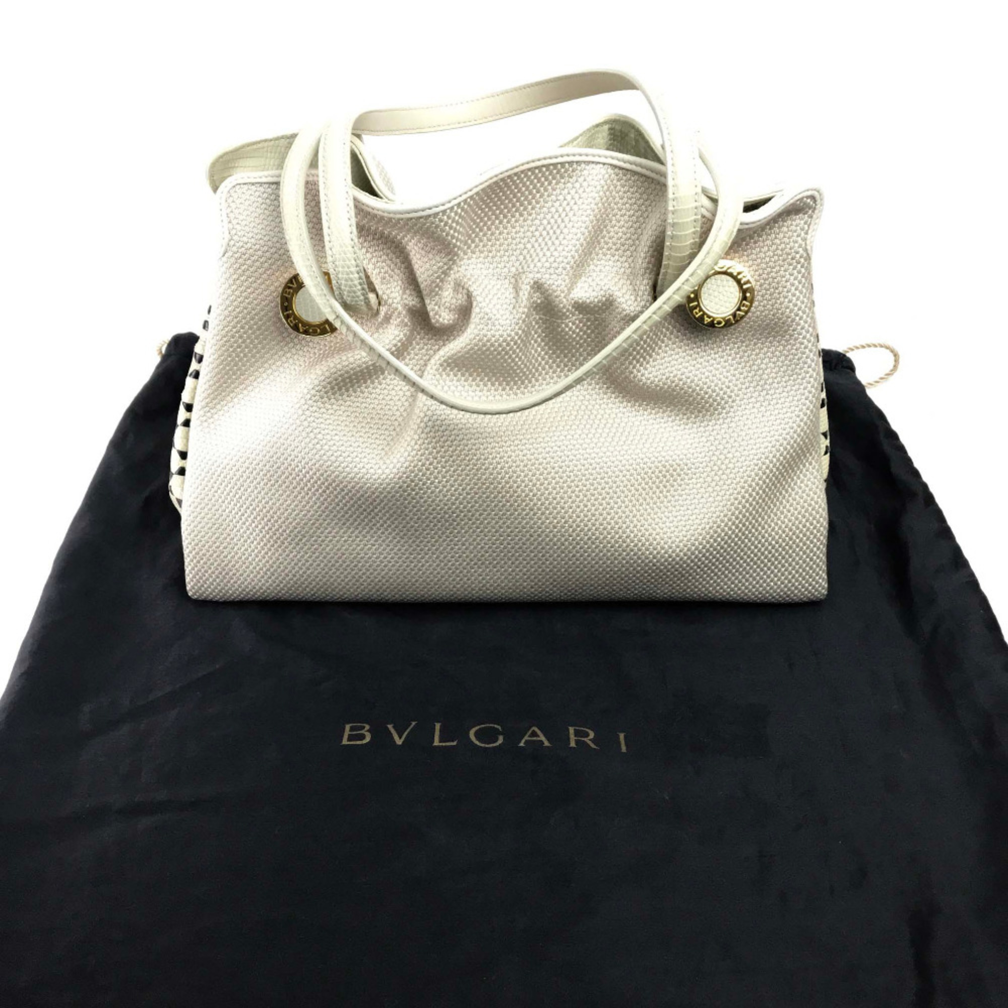 Bulgari Be zero one Bag Shoulder Bag Hand Bag Beige Black