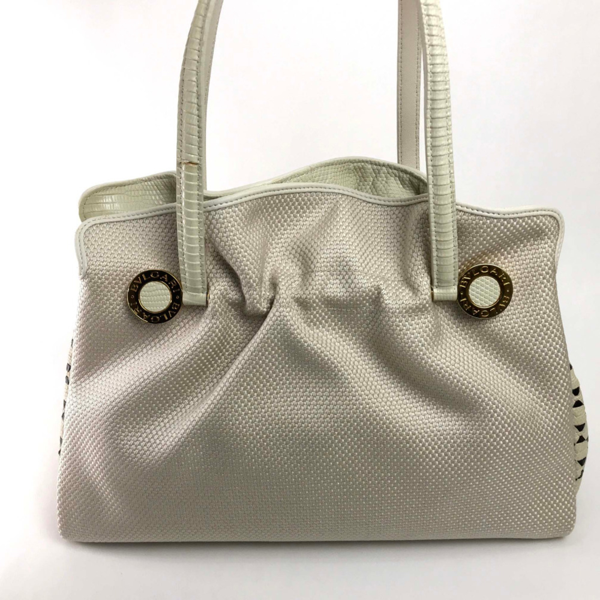 Bulgari Be zero one Bag Shoulder Bag Hand Bag Beige Black