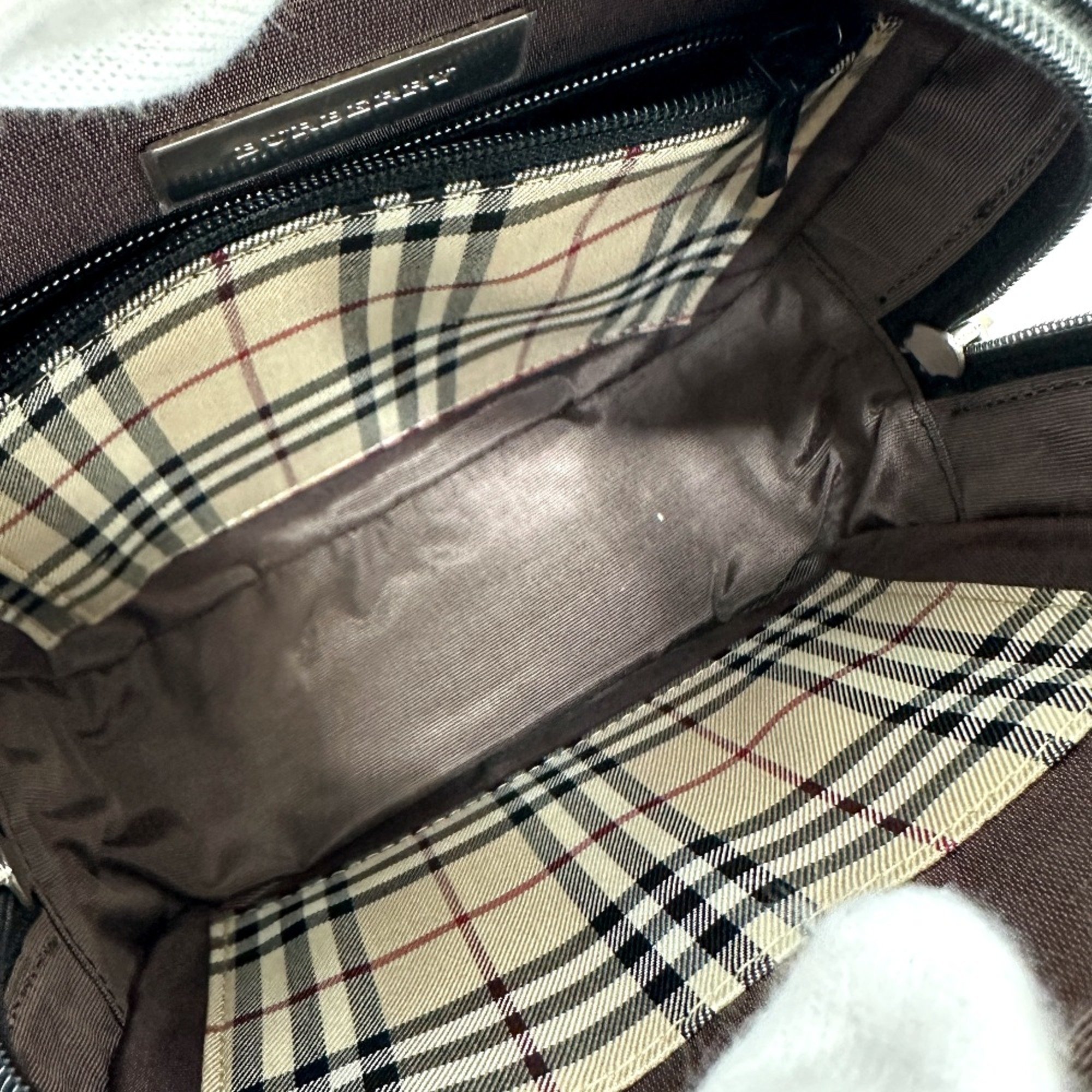 Burberry Inside check Hand Bag Black