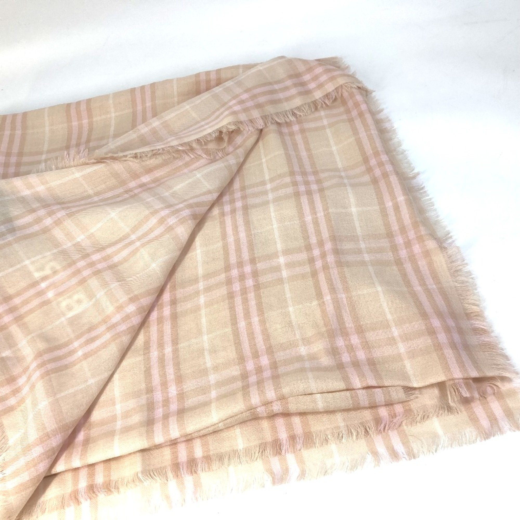 Burberry 8011095 check Stole/Shawl shawl fringe Scarf Pink/Beige