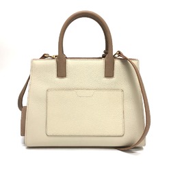 Burberry 8072522 2WAY Bag Shoulder Bag Crossbody Hand Bag White x Beige GoldHardware