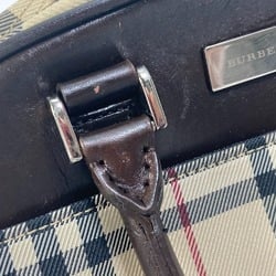 Burberry check Bag Hand Bag Beige Brown