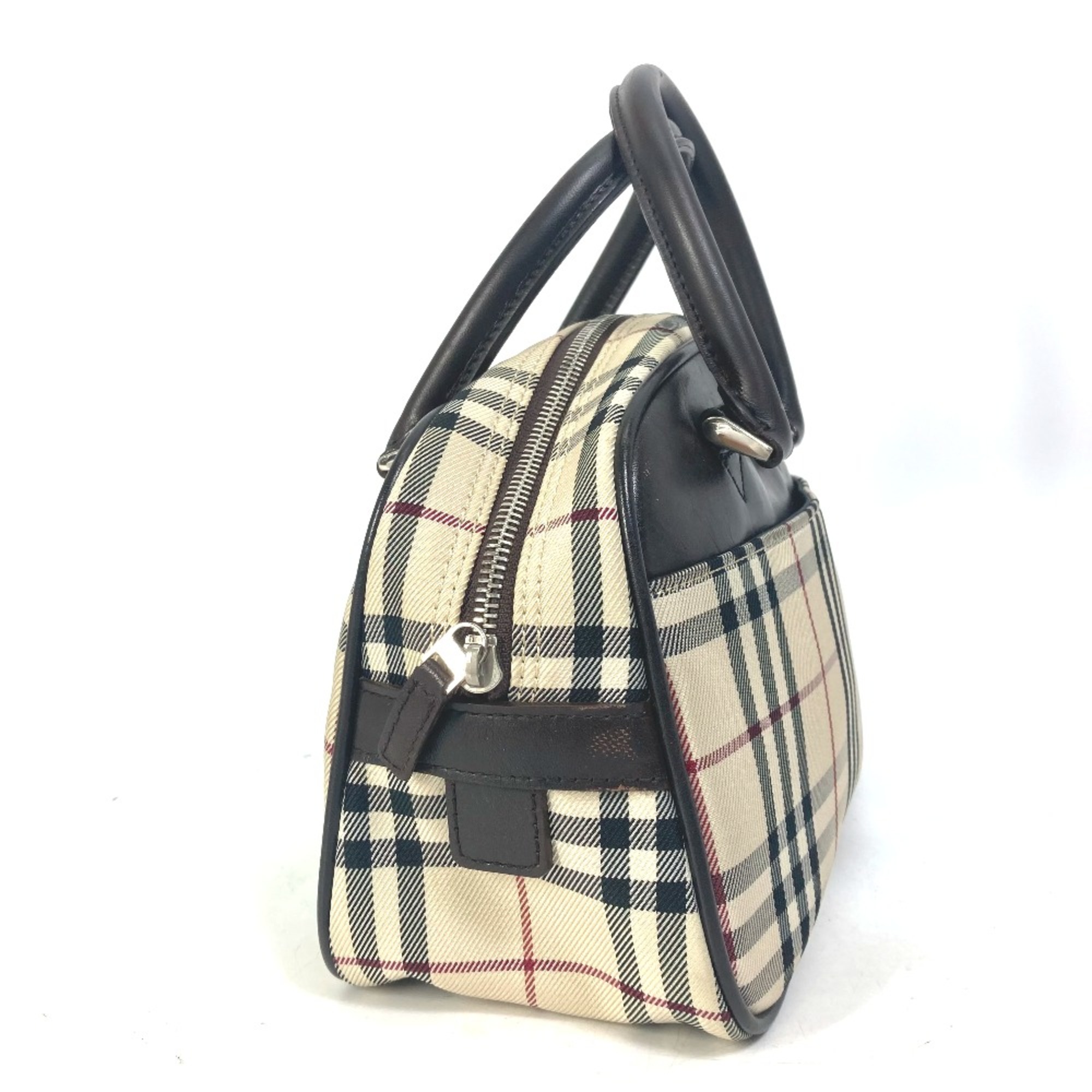 Burberry check Bag Hand Bag Beige Brown