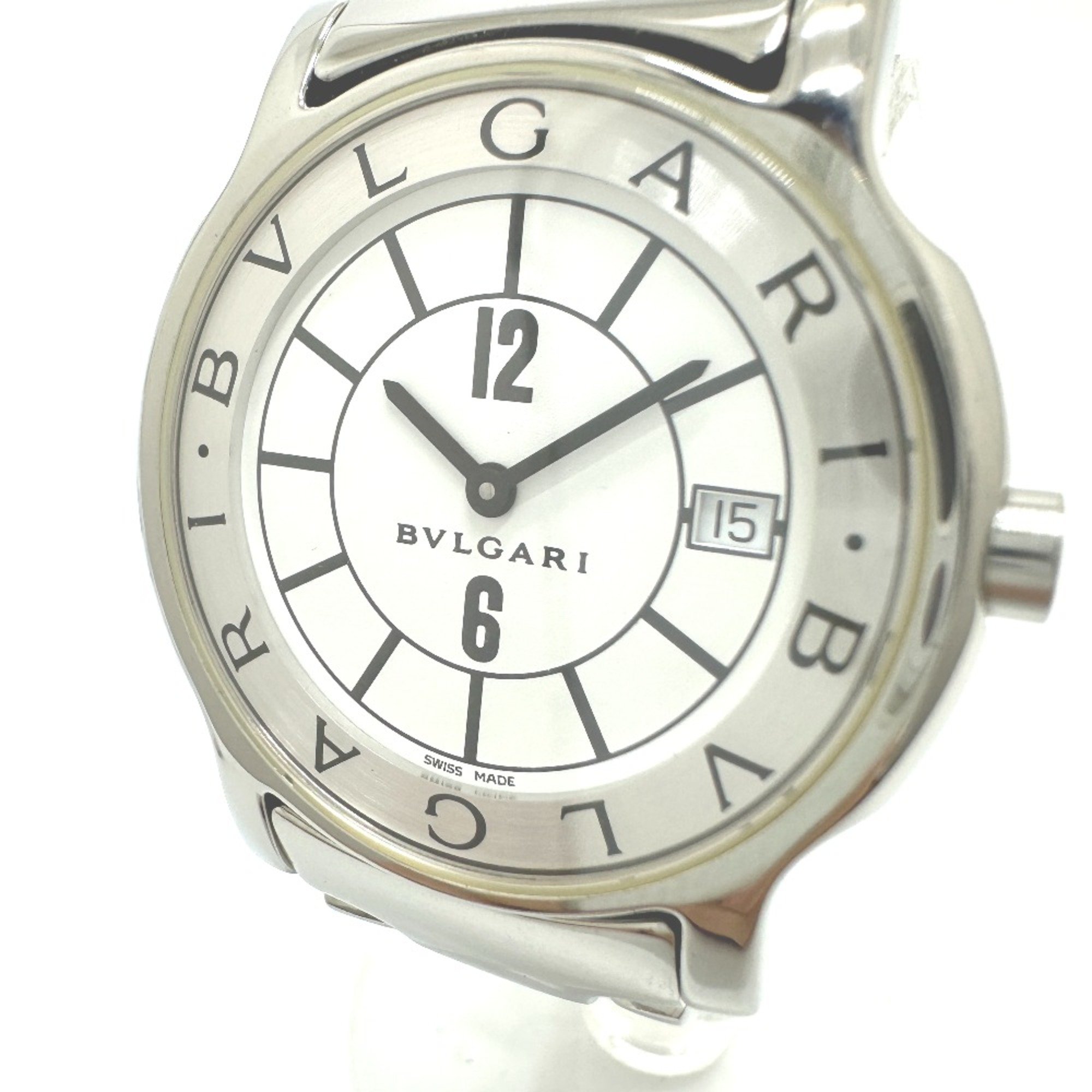 Bulgari ST35S Quartz date Wristwatch Silver