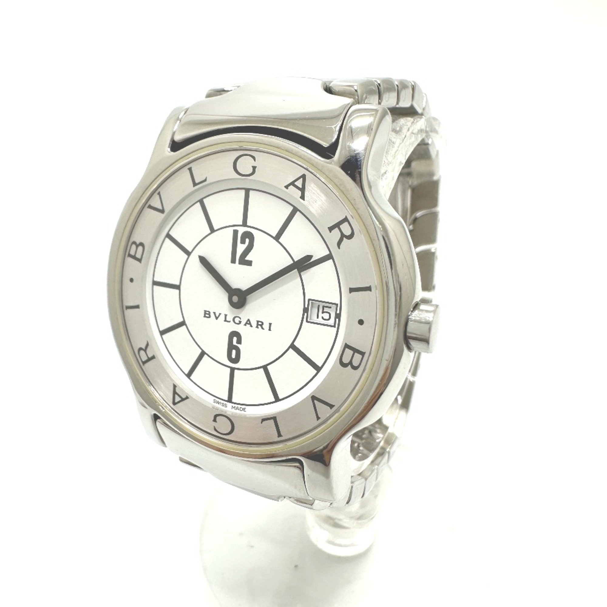 Bulgari ST35S Quartz date Wristwatch Silver