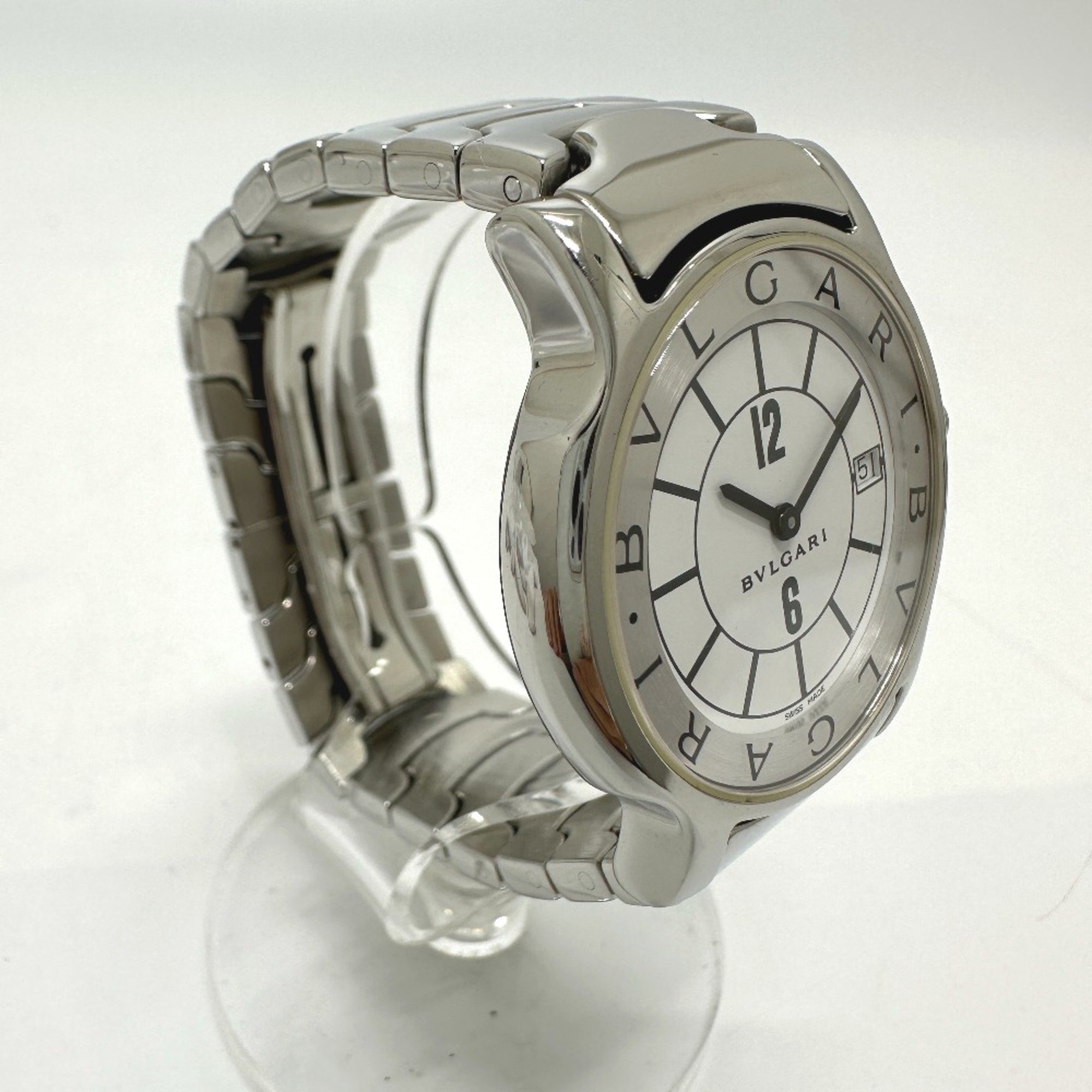 Bulgari ST35S Quartz date Wristwatch Silver