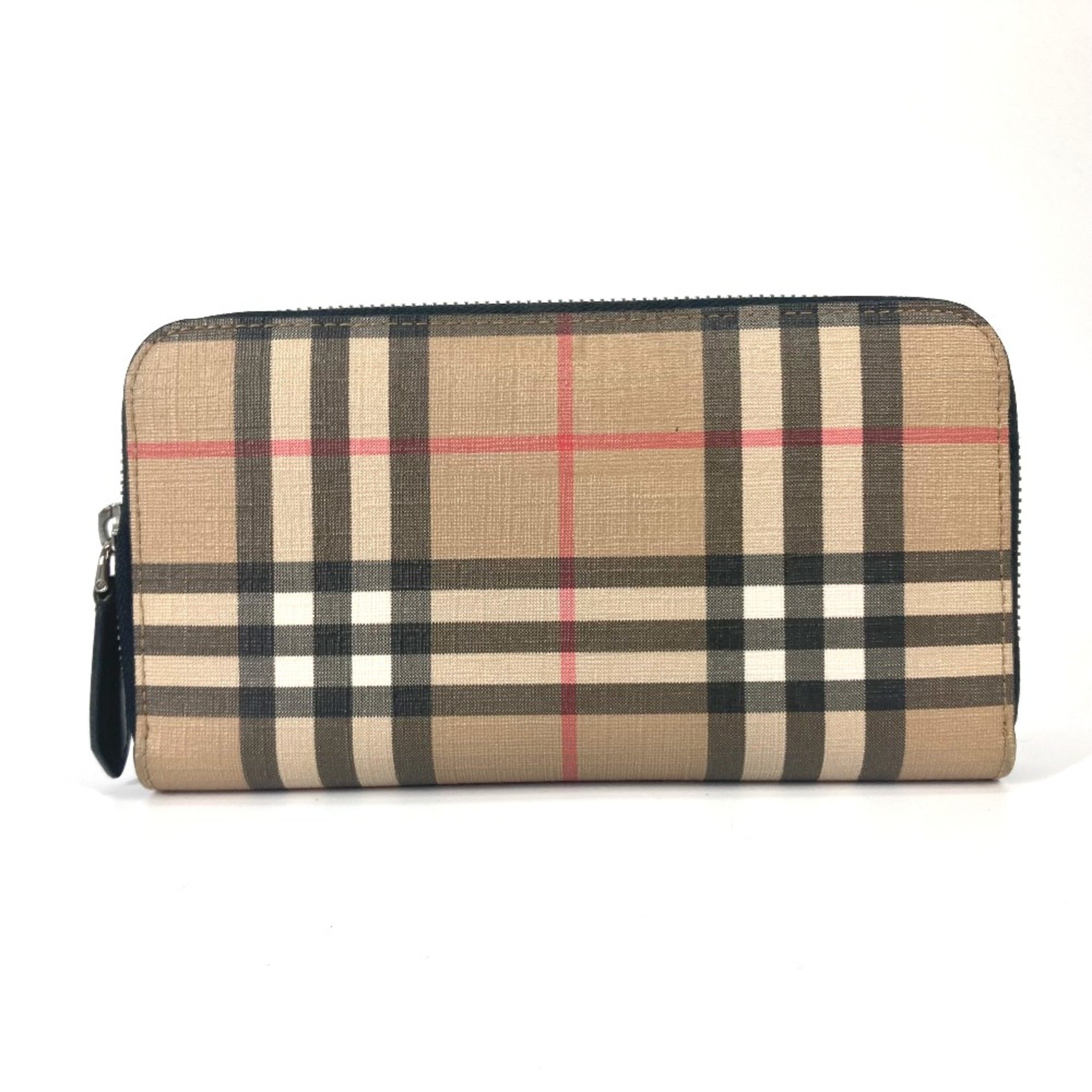 Burberry check Folded wallet Long Wallet Beige Black