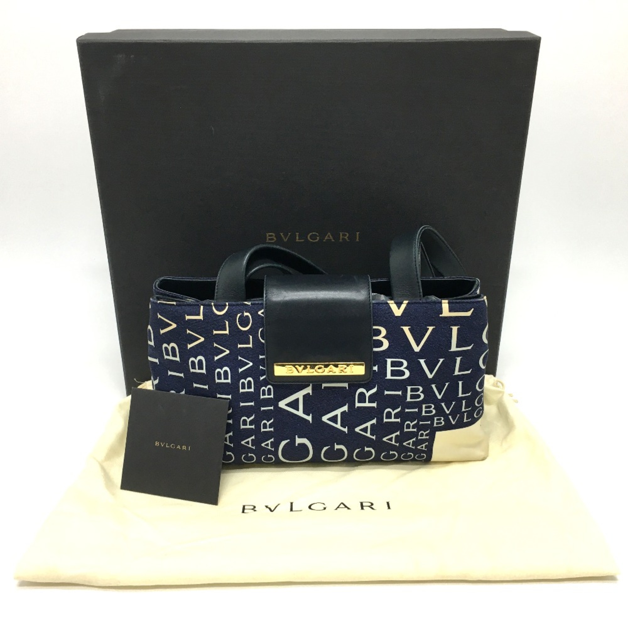 Bulgari logo Bag Semi Shoulder Bag Shoulder Bag Navy Navy