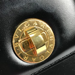 Bulgari logo Bag Shoulder Bag Crossbody Hand Bag Black Gold