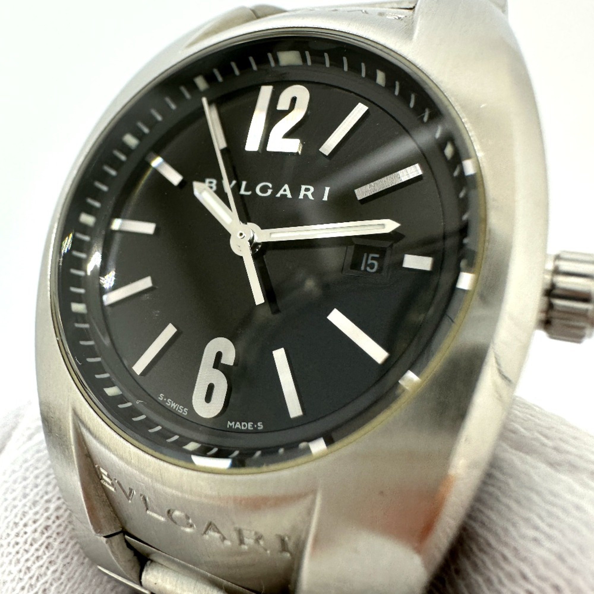 Bulgari EG30S Quartz date Wristwatch Silver