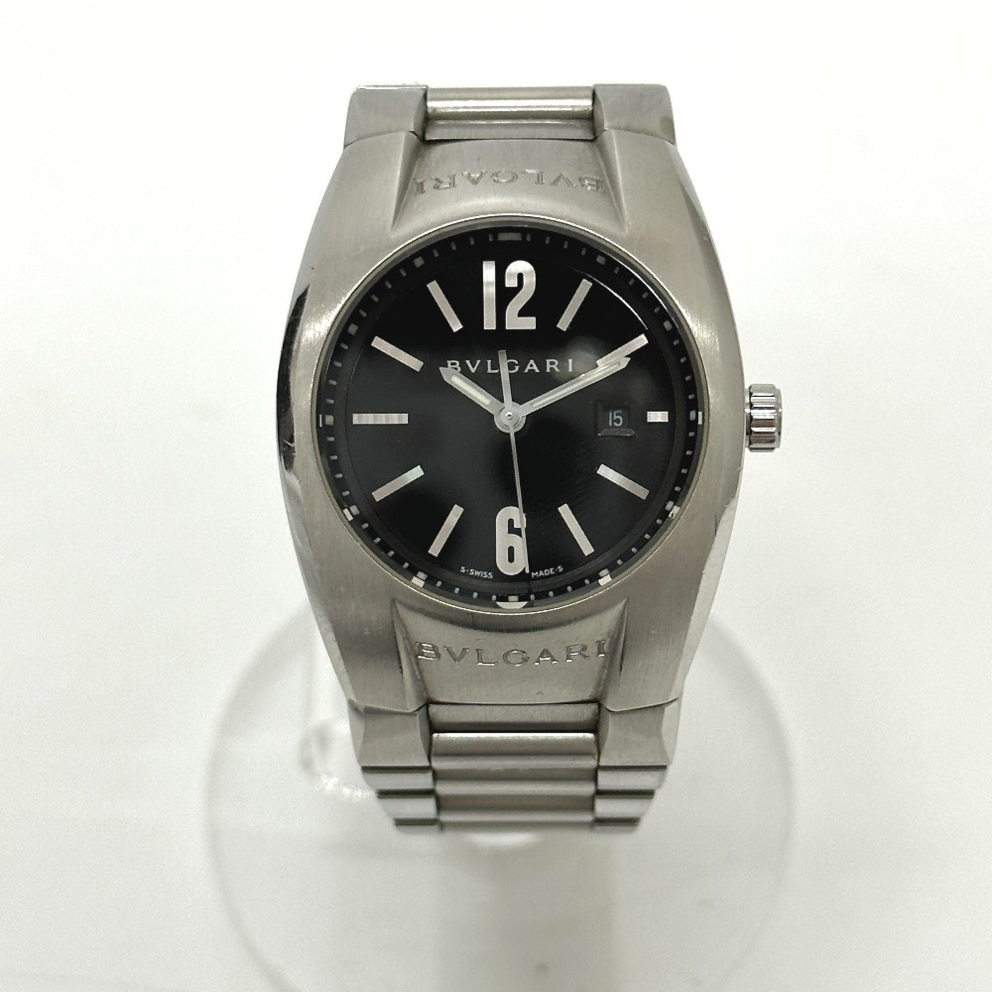 Bulgari EG30S Quartz date Wristwatch Silver