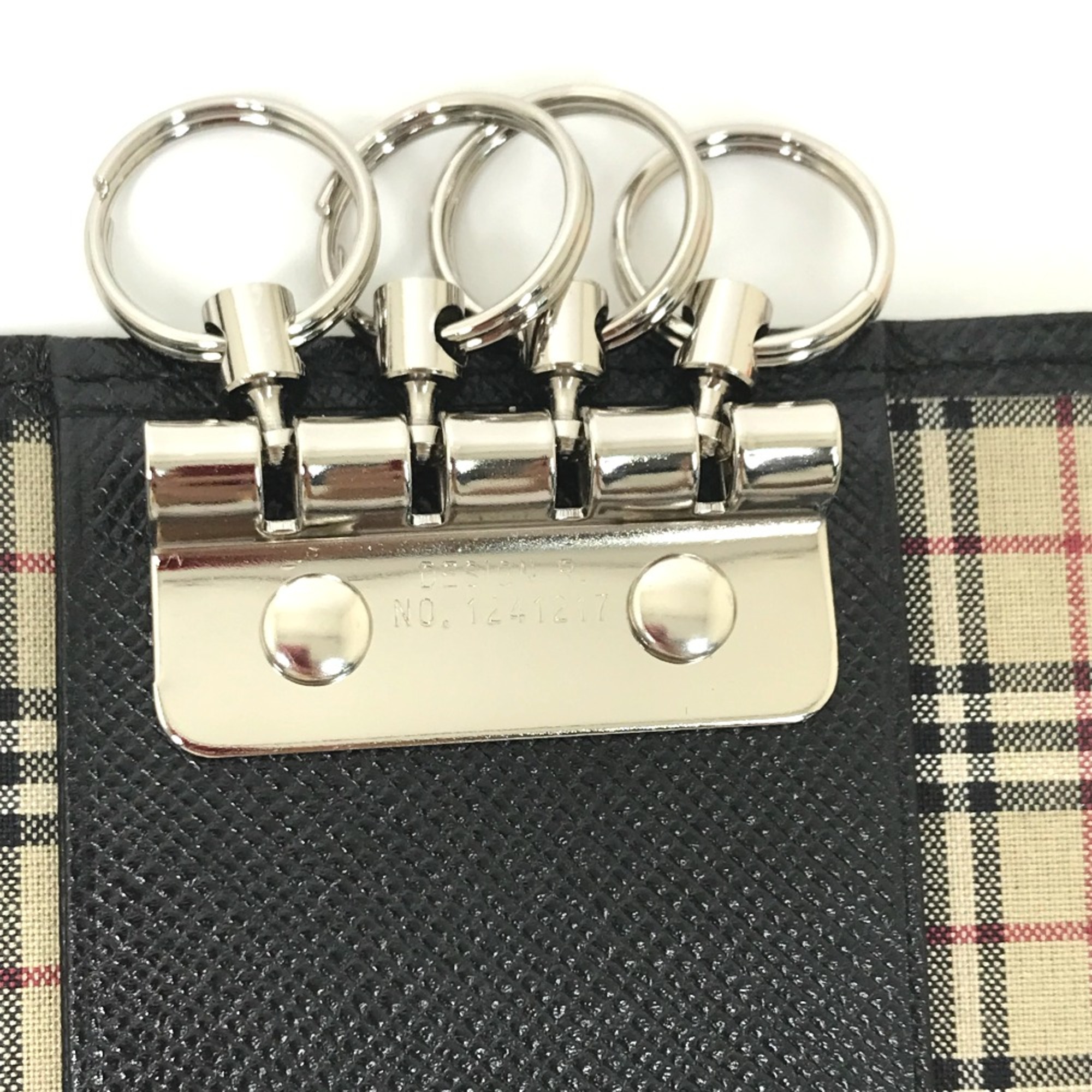 Burberry Key compartment 4-fold tri-fold key ring Key Case Black