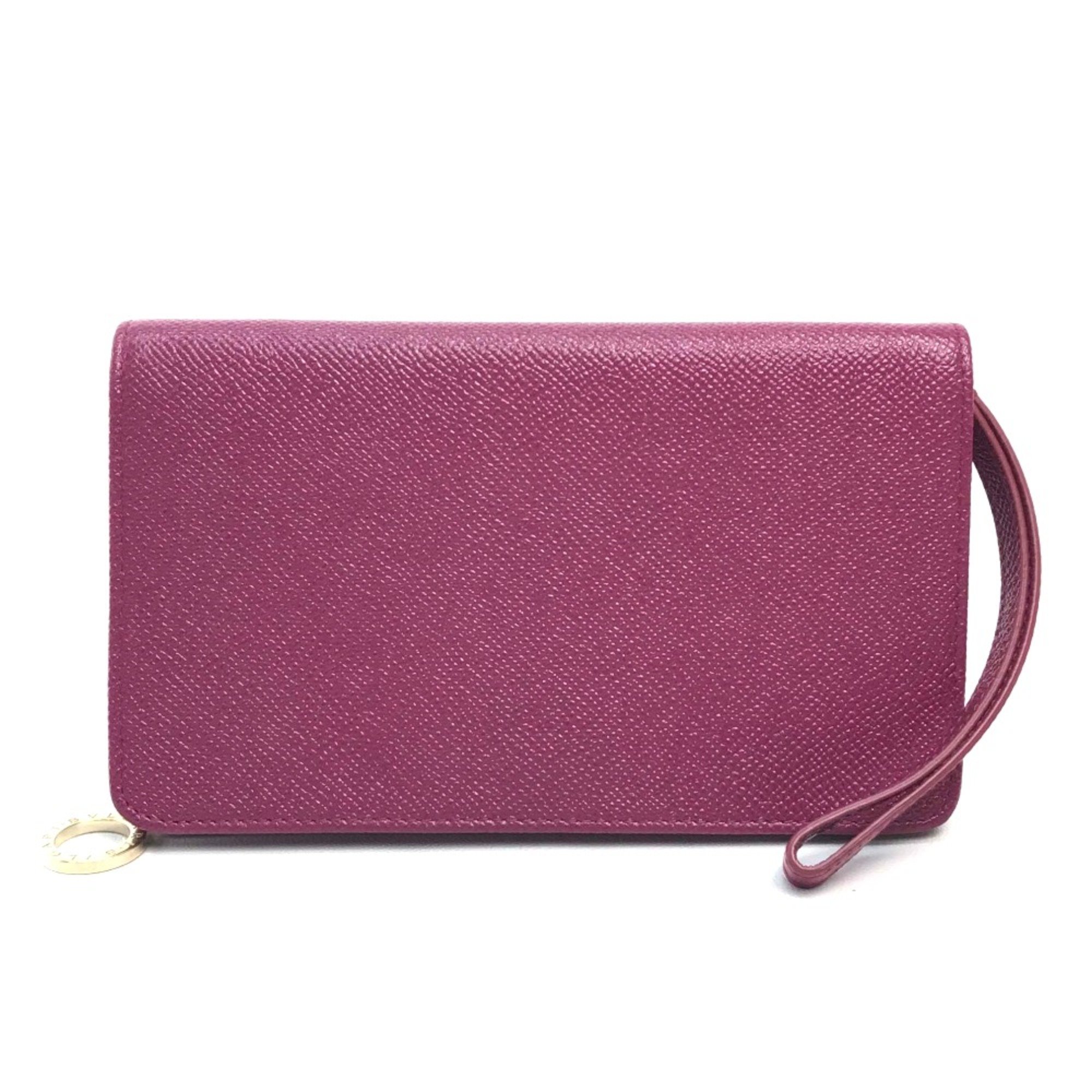 Bulgari Pass case Folded wallet Fusha Pink x Red