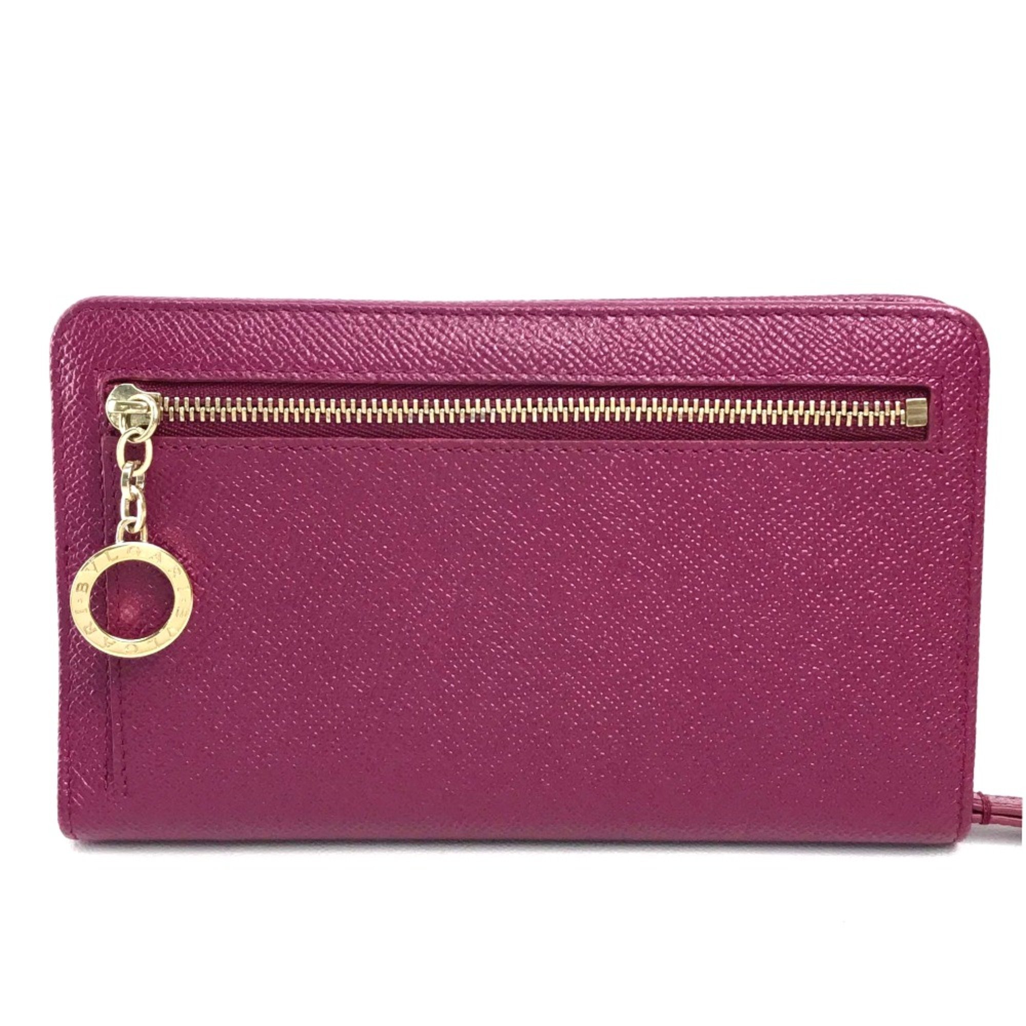 Bulgari Pass case Folded wallet Fusha Pink x Red