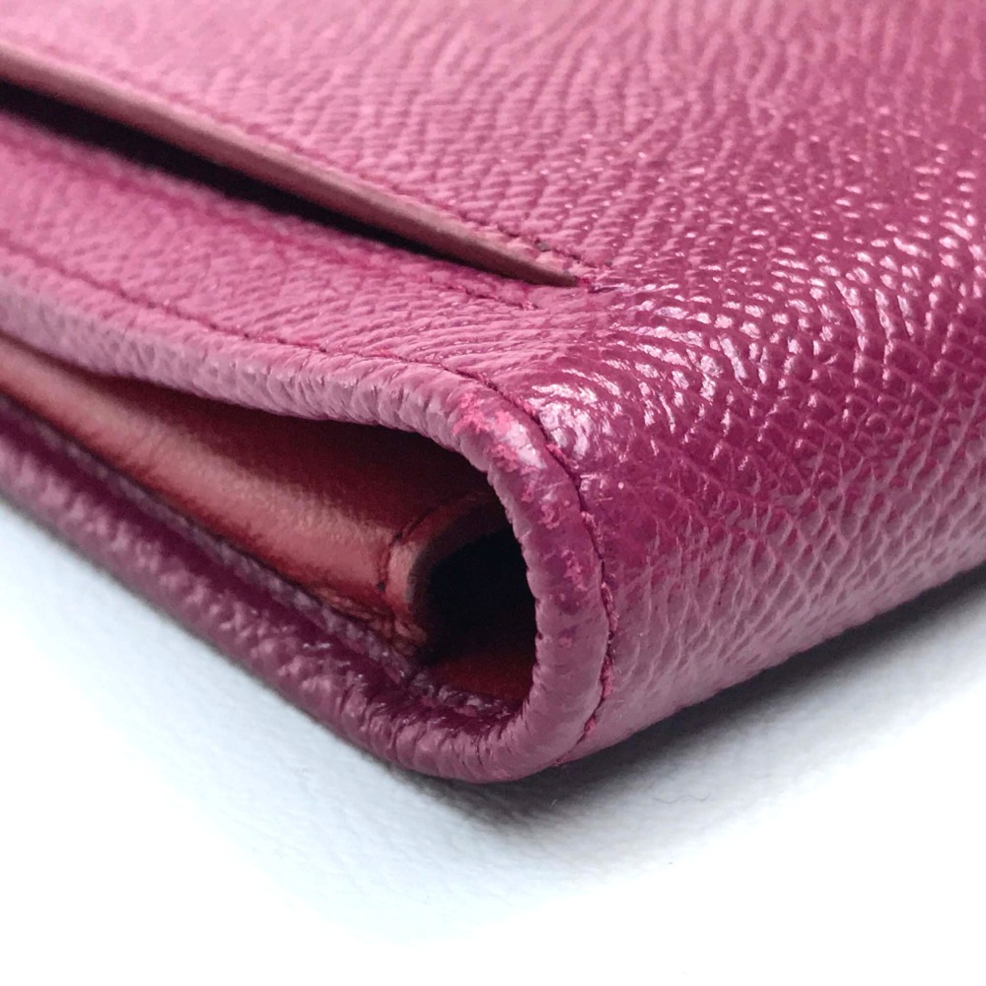 Bulgari Pass case Folded wallet Fusha Pink x Red