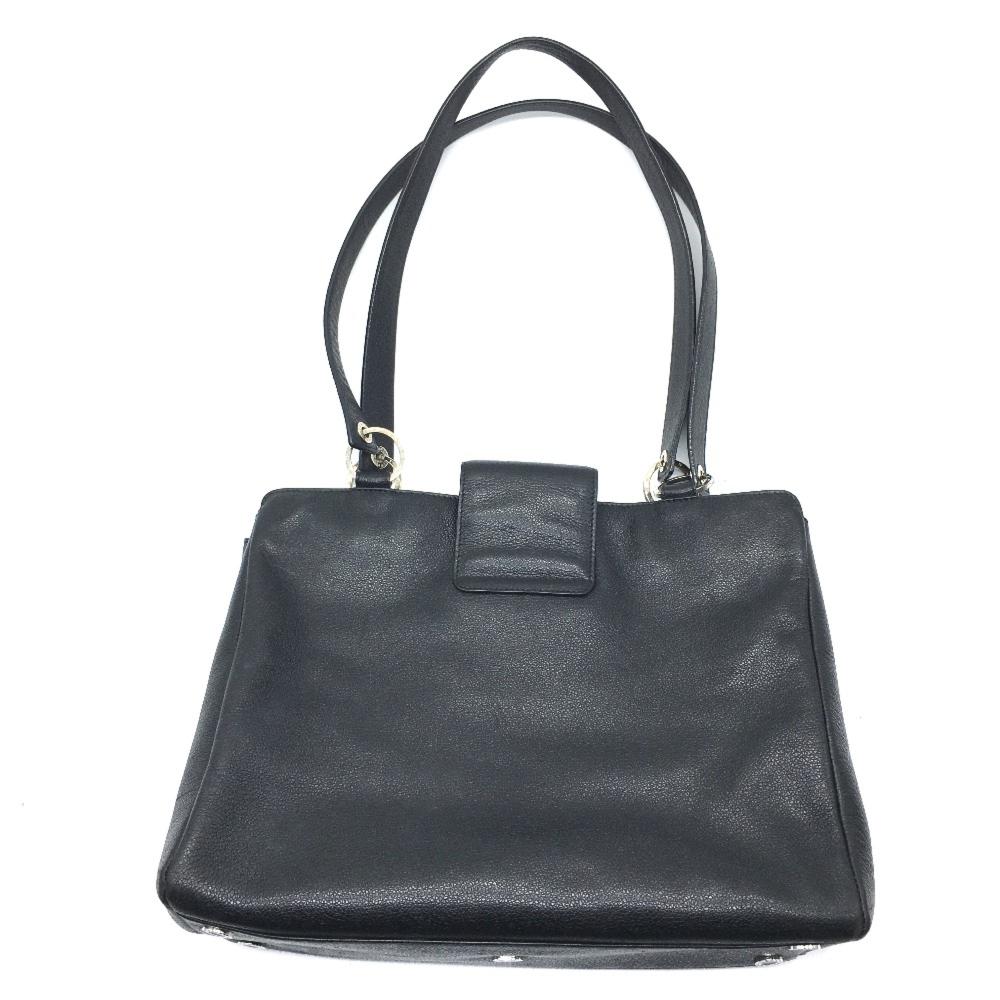 Bulgari Lock type Bag Shoulder Bag Tote Bag Shoulder Bag Black Silver