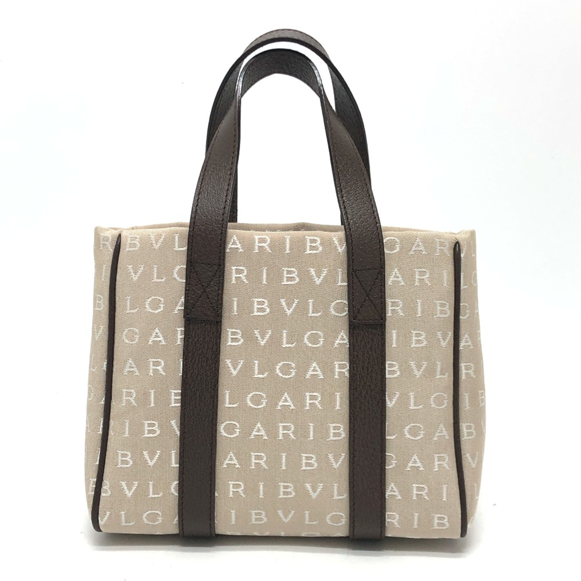 Bulgari Logo mania Tote Bag Hand Bag Beige