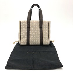 Bulgari Logo mania Tote Bag Hand Bag Beige