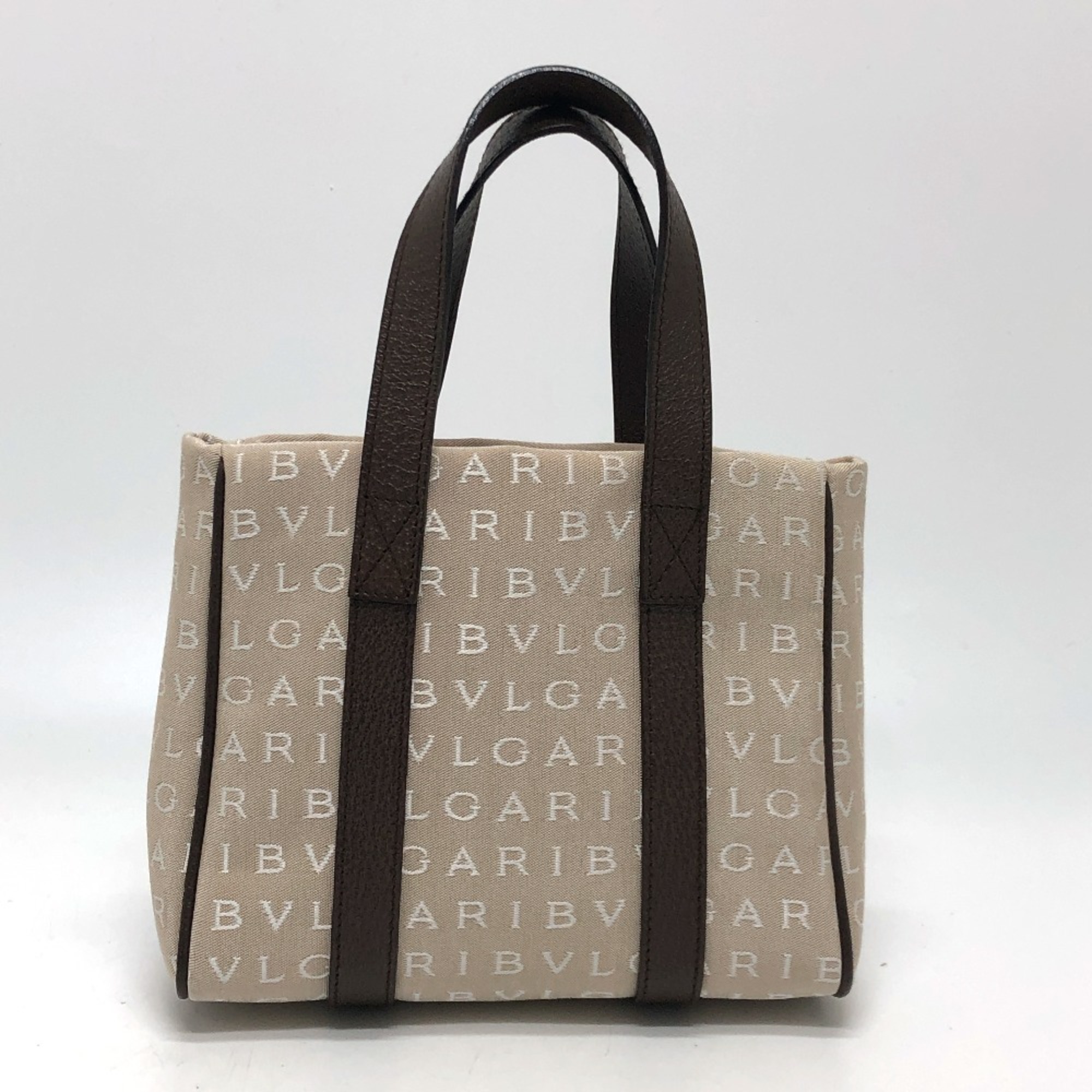 Bulgari Logo mania Tote Bag Hand Bag Beige