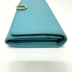 Bulgari 290476 Logo clip Folded wallet Light Blue Based blue GoldHardware