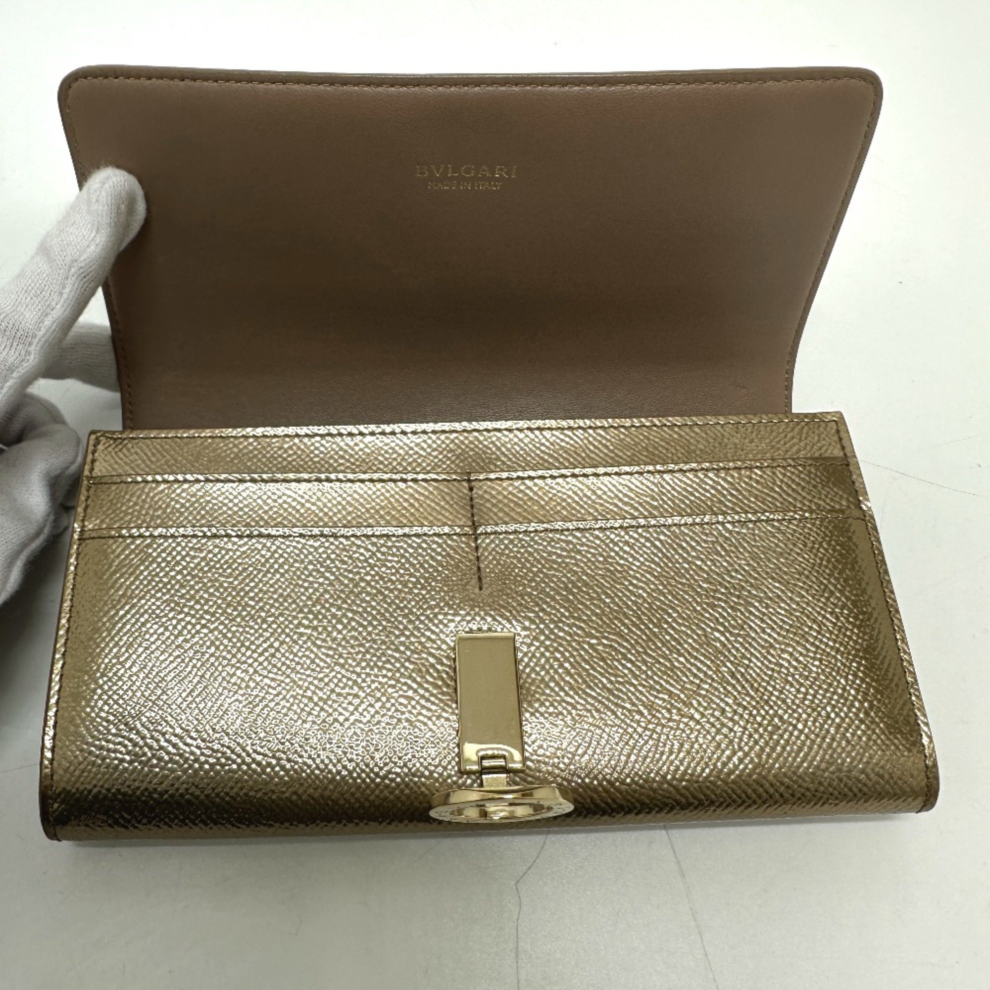 Bulgari 287066 Long Wallet Metallic gold