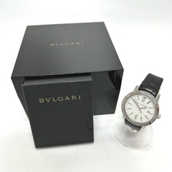 Bulgari BB41WSLD Automatic date Wristwatch Silver Black belt