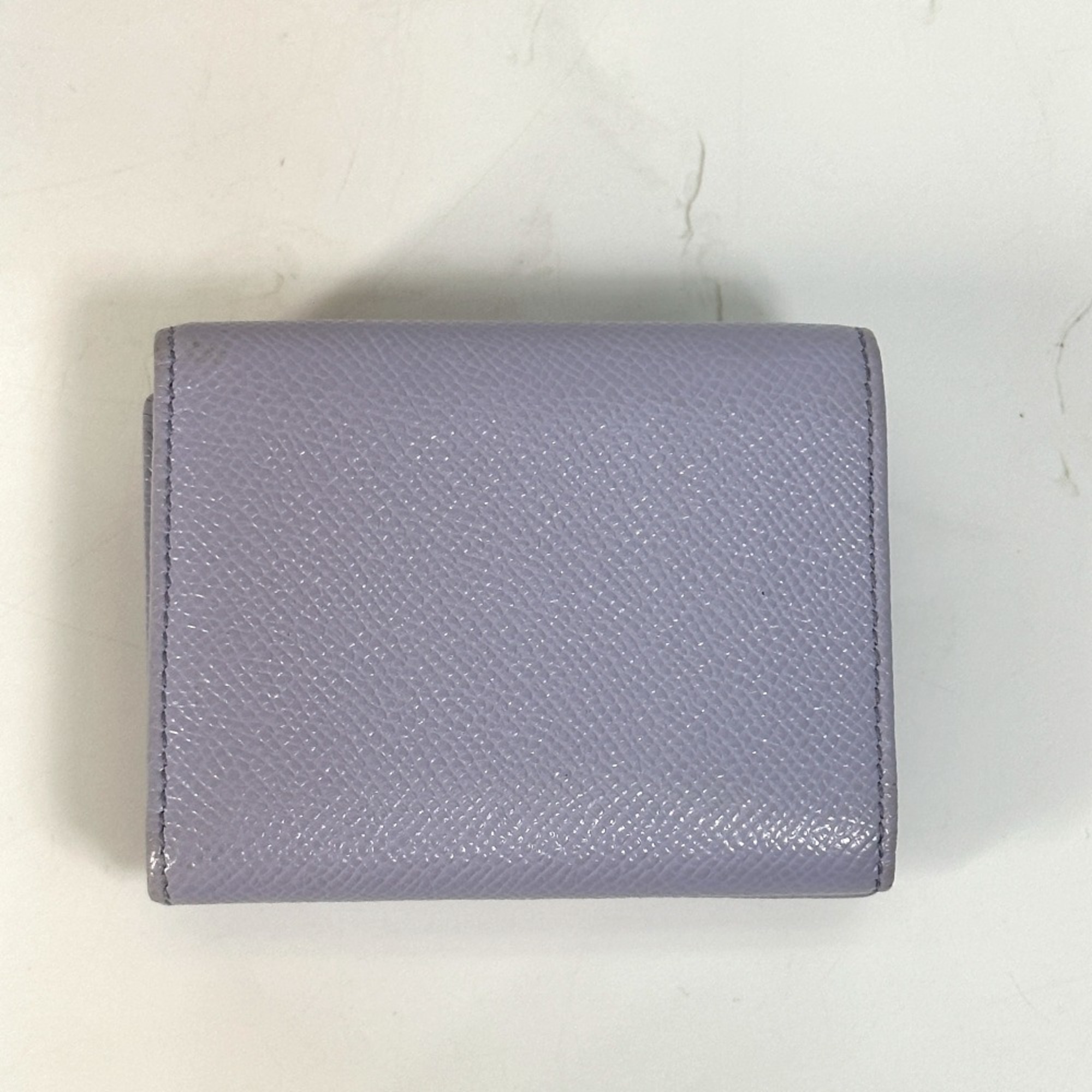 Bulgari Compact Trifold wallet purple SilverHardware