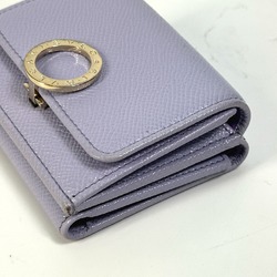 Bulgari Compact Trifold wallet purple SilverHardware