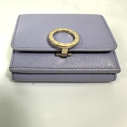 Bulgari Compact Trifold wallet purple SilverHardware