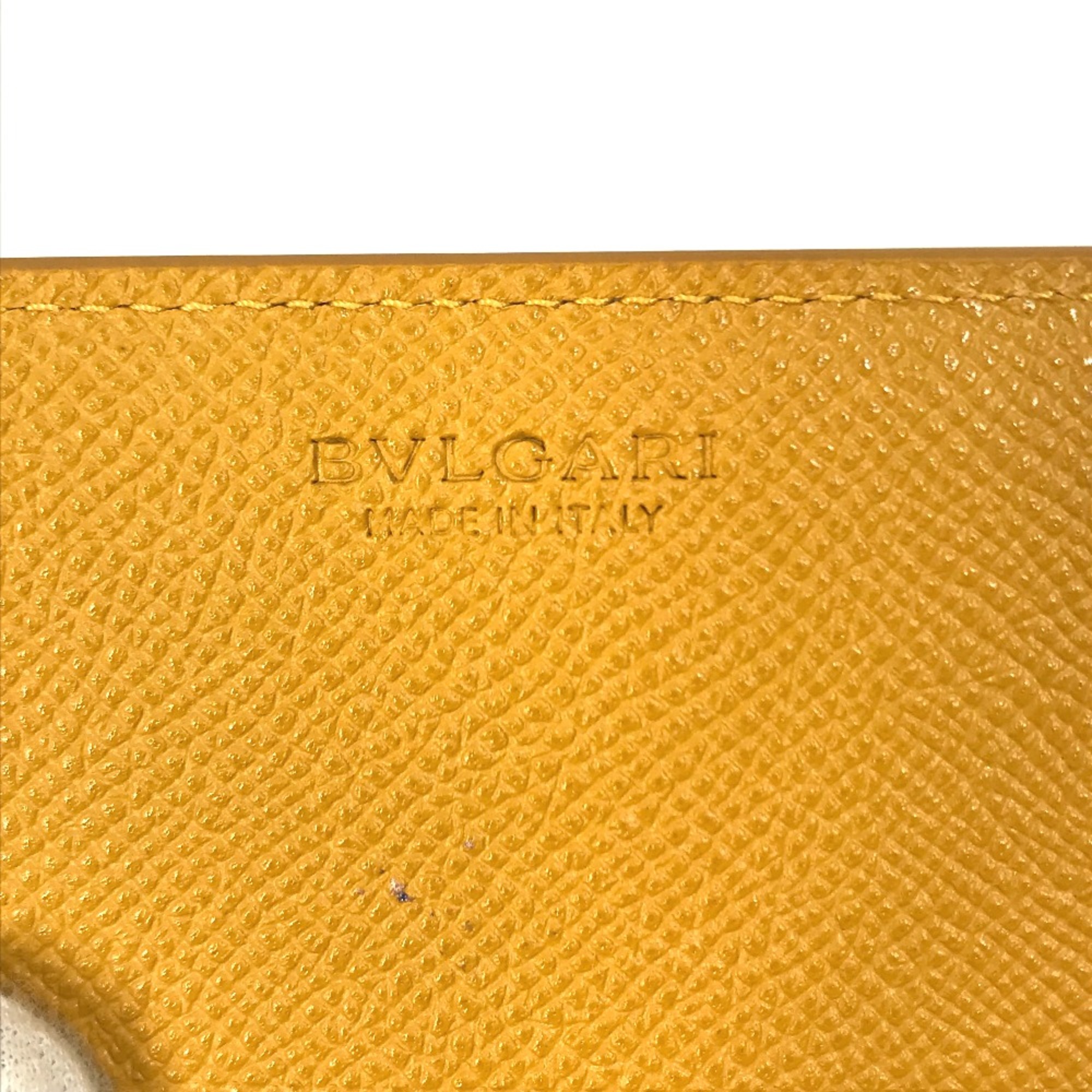 Bulgari Bulgari Bulgari Two fold Folded wallet Gray x Yellow