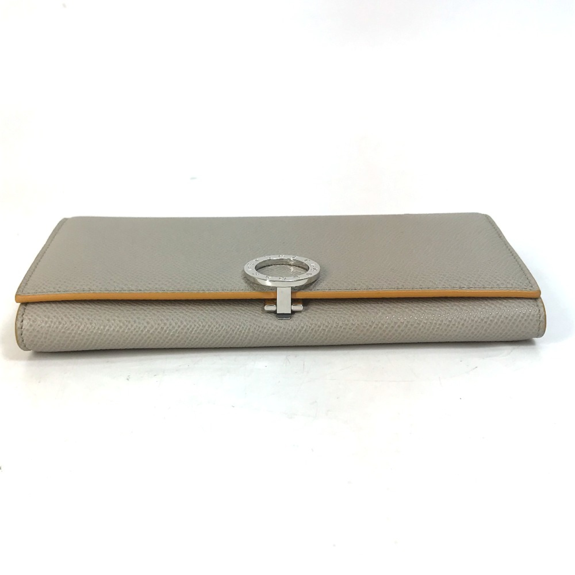 Bulgari Bulgari Bulgari Two fold Folded wallet Gray x Yellow