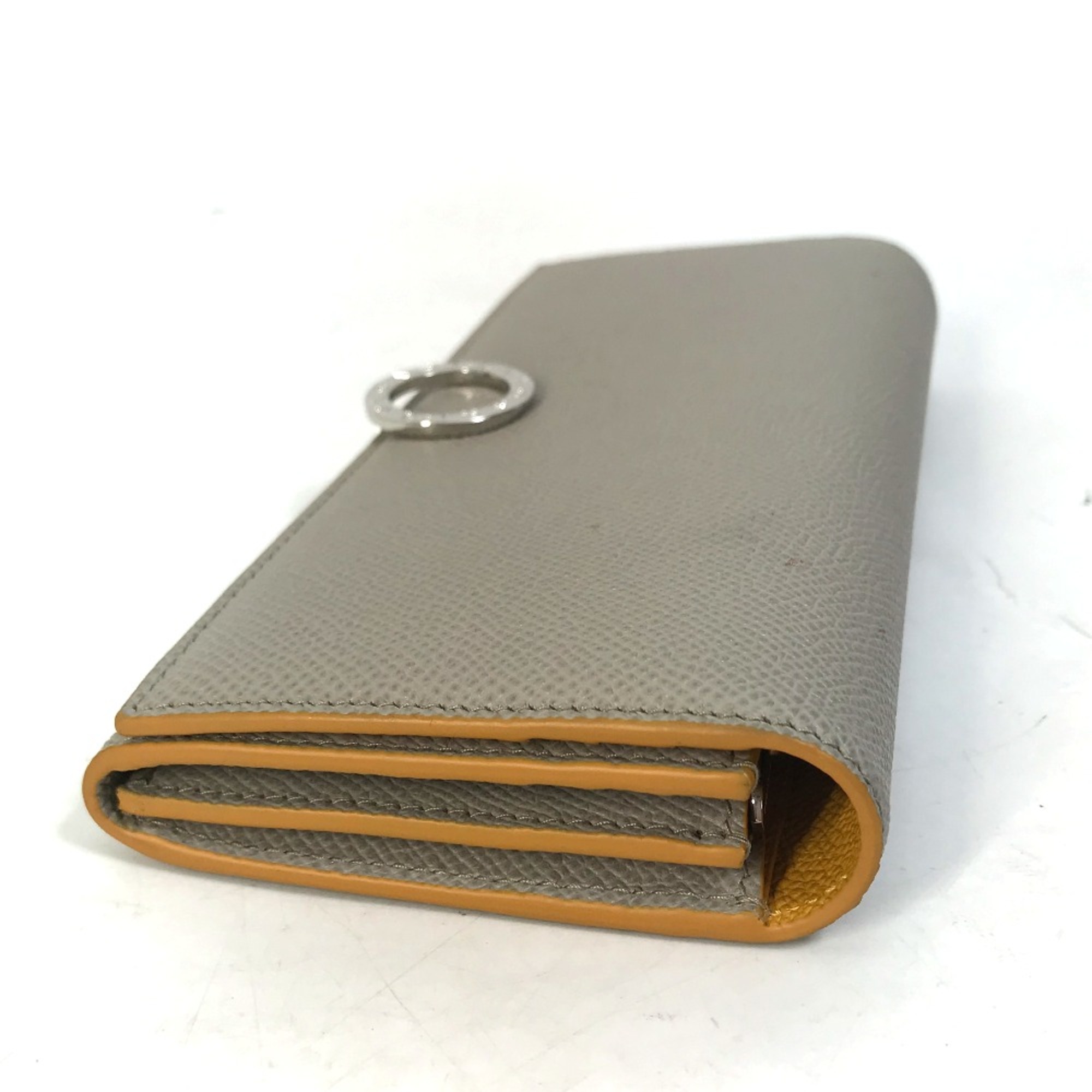 Bulgari Bulgari Bulgari Two fold Folded wallet Gray x Yellow