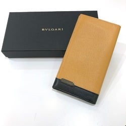 Bulgari 282855 logo Bi-fold wallet/wallet Long Wallet Beige