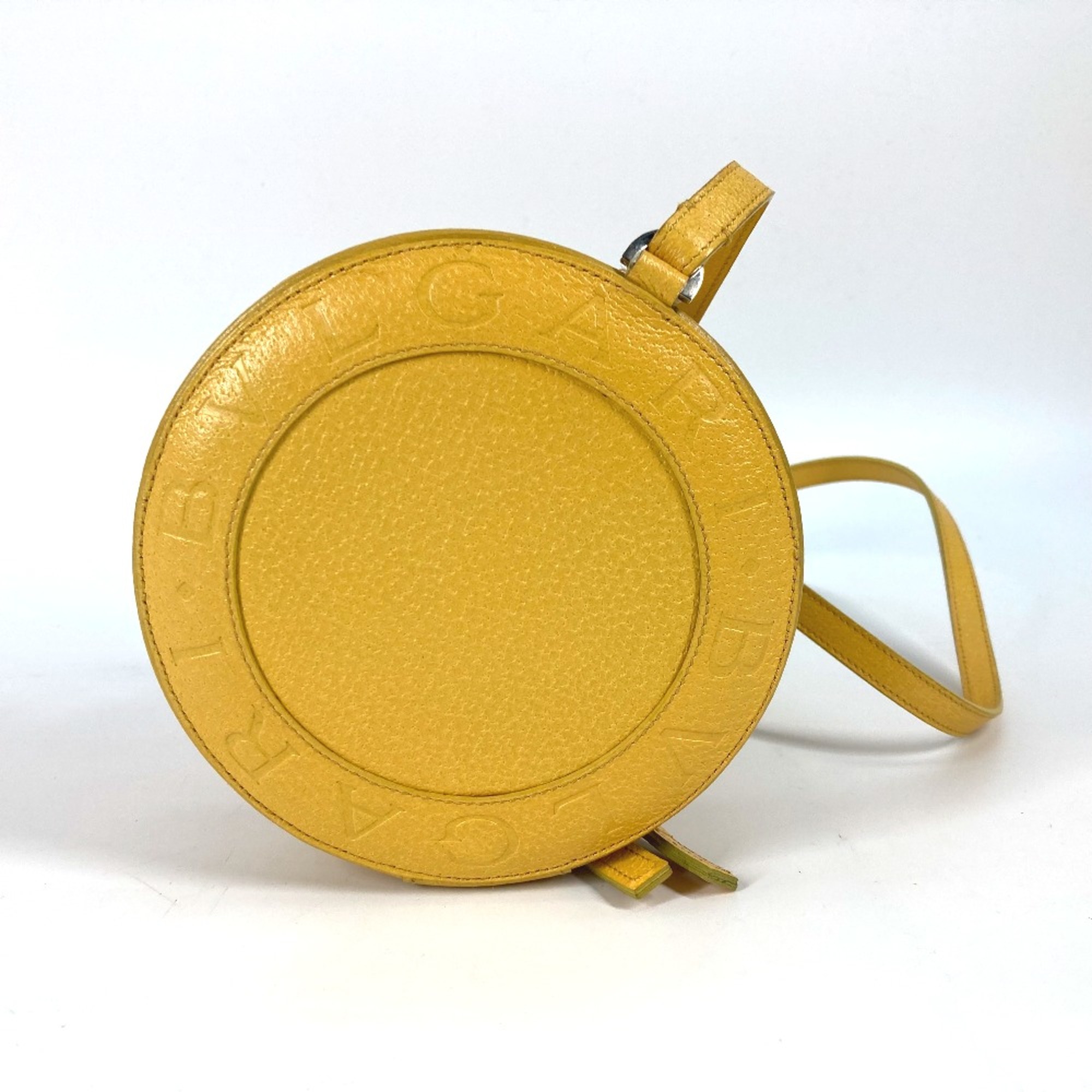 Bulgari Round shape Pochette bag Shoulder Bag yellow