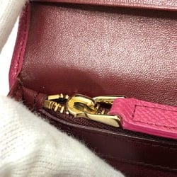 Bulgari Logo clip Wallet Long Wallet pink GoldHardware