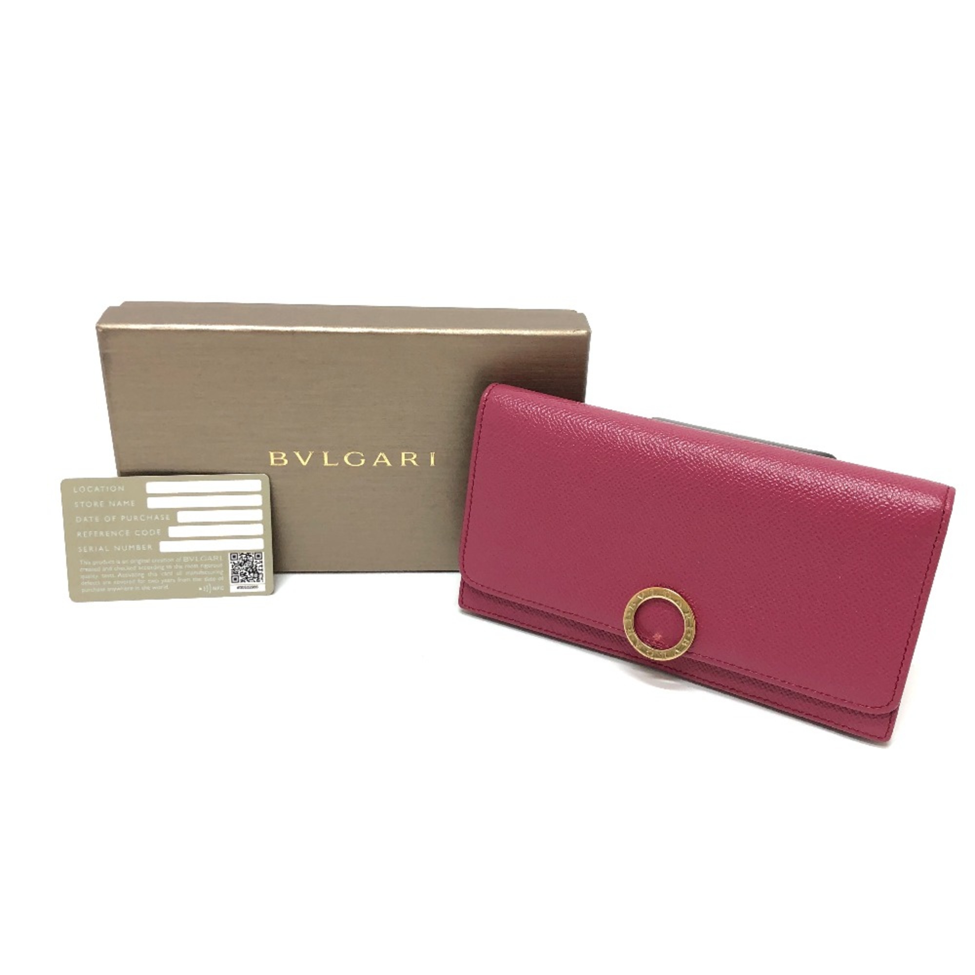 Bulgari Logo clip Wallet Long Wallet pink GoldHardware