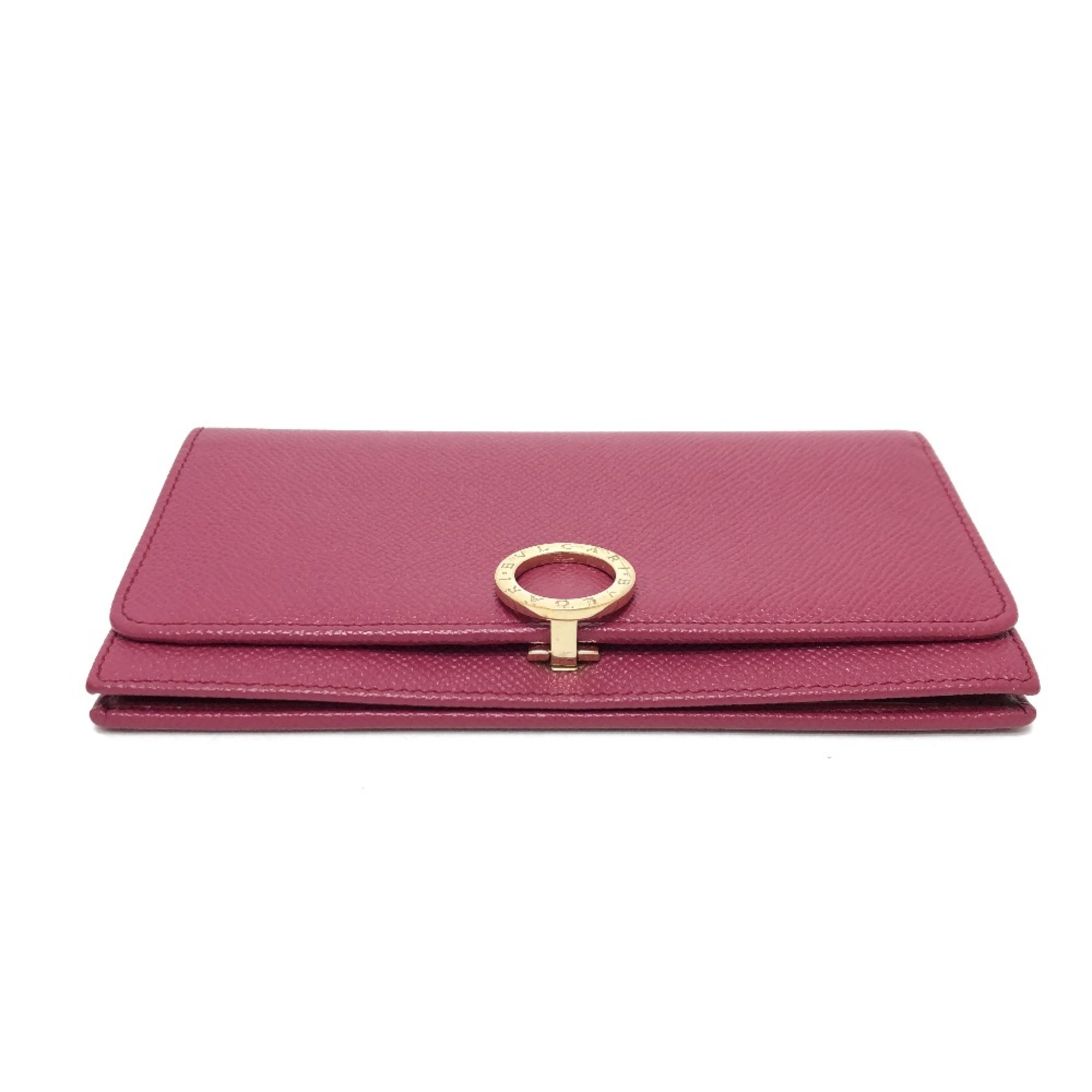 Bulgari Logo clip Wallet Long Wallet pink GoldHardware