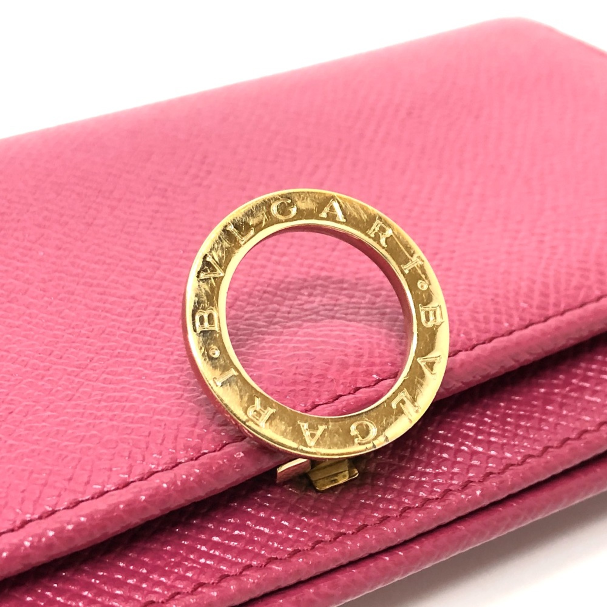 Bulgari Logo clip Wallet Long Wallet pink GoldHardware