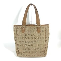 Bulgari 801904 Maxi logo Shoulder Bag Tote Bag Beige