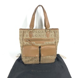 Bulgari 801904 Maxi logo Shoulder Bag Tote Bag Beige