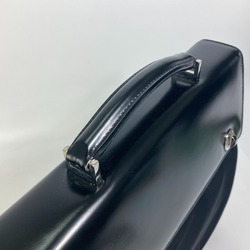 Bulgari briefcase vertical Hand Bag Business bag Black SilverHardware