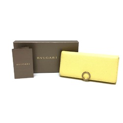 Bulgari Logo clip Folded wallet Long Wallet yellow GoldHardware