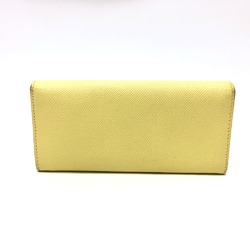 Bulgari Logo clip Folded wallet Long Wallet yellow GoldHardware