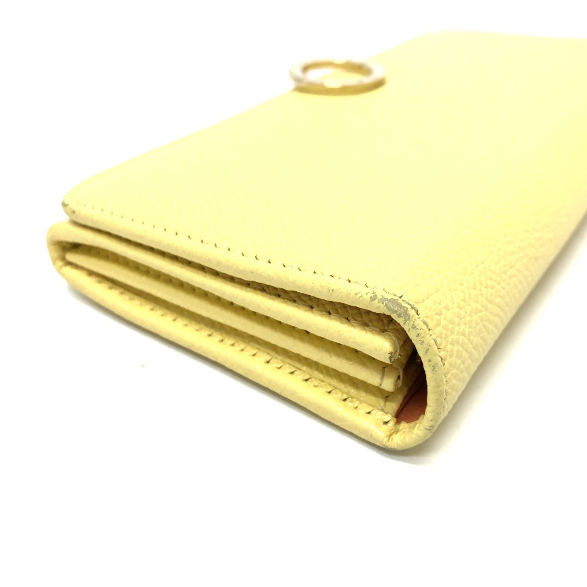 Bulgari Logo clip Folded wallet Long Wallet yellow GoldHardware