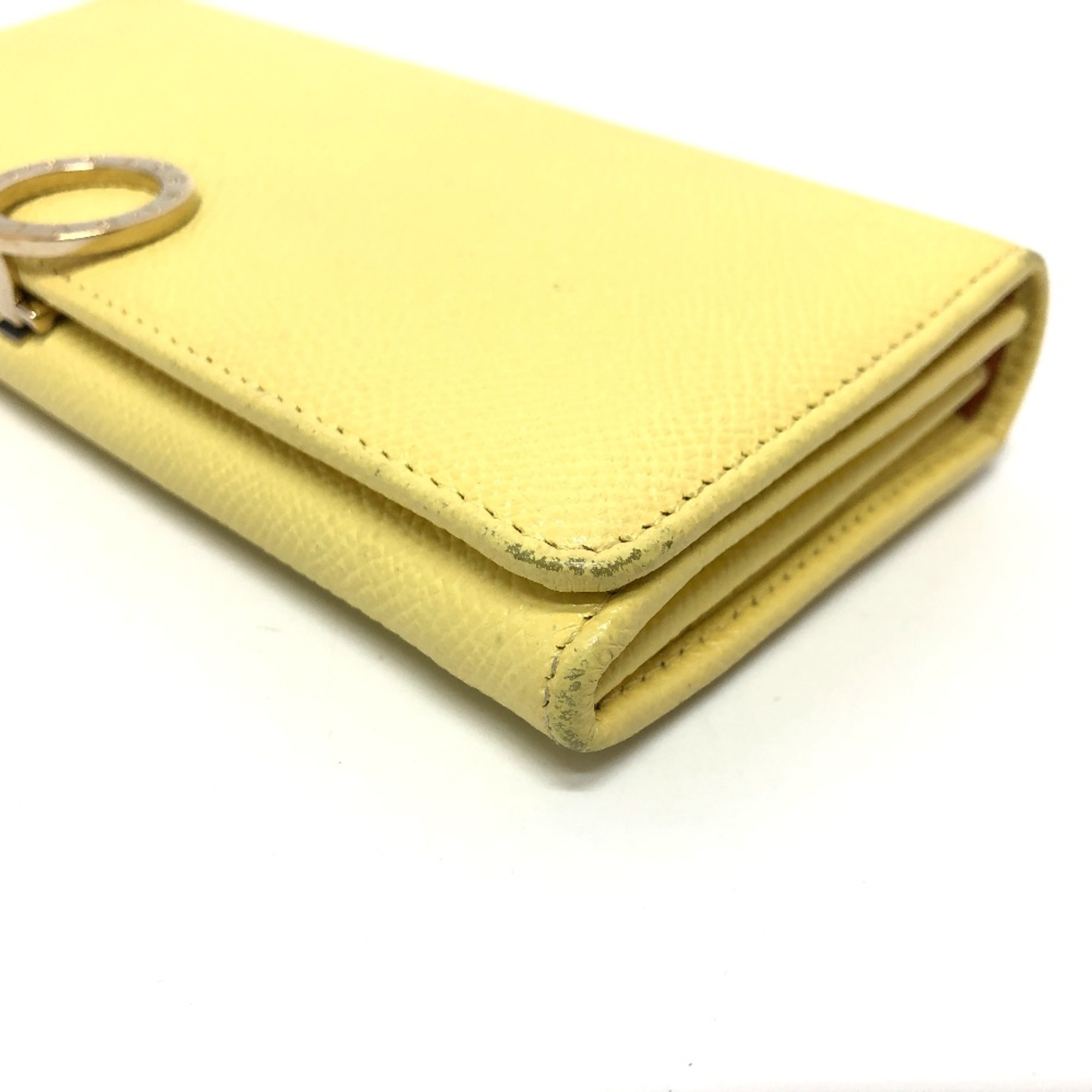 Bulgari Logo clip Folded wallet Long Wallet yellow GoldHardware