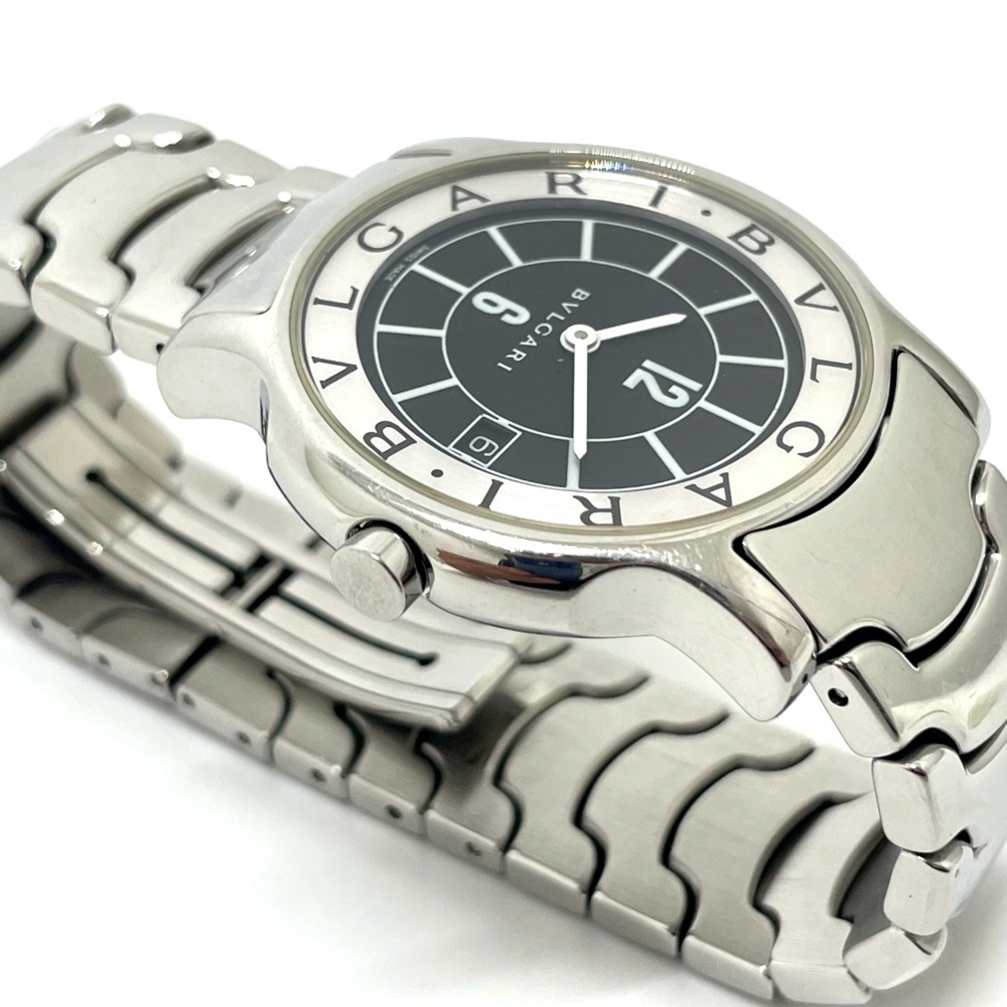 Bulgari ST35S Quartz date Wristwatch Silver